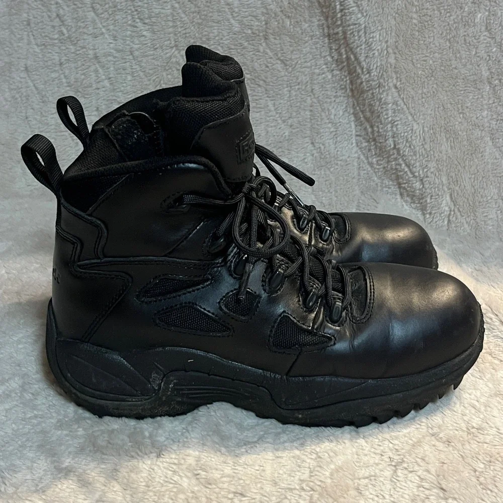 Reebok Rapid Response Tactical Boots Unisex Mens 7W Womens 9W Black WIDE Leather